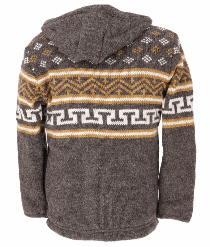Manteau d'hiver  de Guru-Shop - Gefütterte Unisex Wolljacke 4 - S à XXL - pour Homme - marron - Guru-Shop - View 2