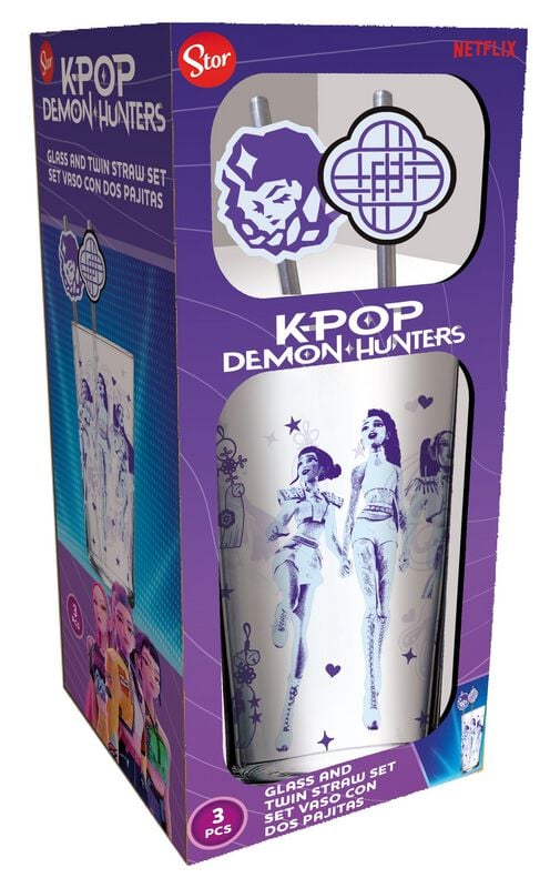 Verre  de KPop Demon Hunters - Glas Tumbler mit Trinkhalmen - pour Unisexe - multicolore - KPop Demon Hunters