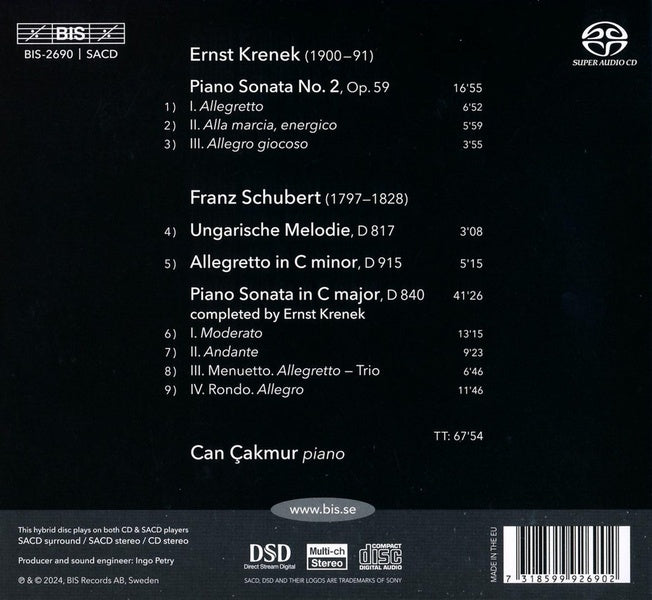 Schubert And Krenek / Piano Works - Front Cover