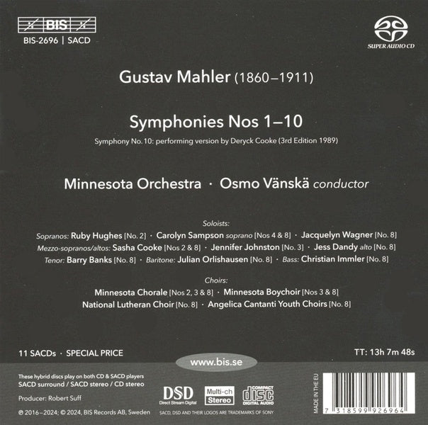 Symphonies numéros 1 à 10 - Front Cover