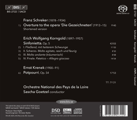 Schreker - Korngold - Krenek - Front Cover