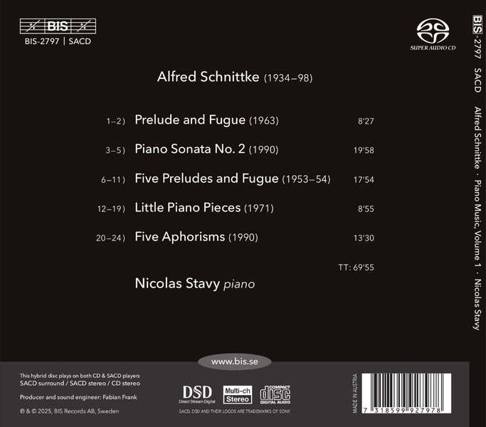 Alfred Schnittke : Piano Music Volume 1 - Front Cover