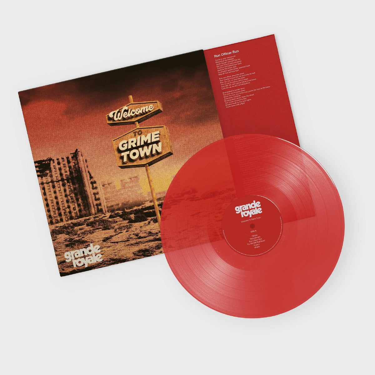 WELCOME TO GRIME TOWN/VINYLE ROUGE TRANSPARENT - Front Cover