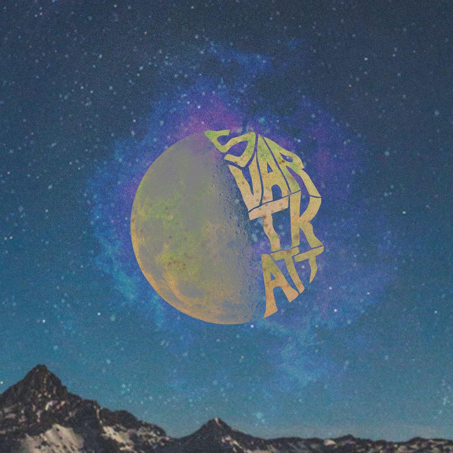 SVART KATT/VINYLE BLANC AVEC ECLABOUSSURES ROSES - Front Cover