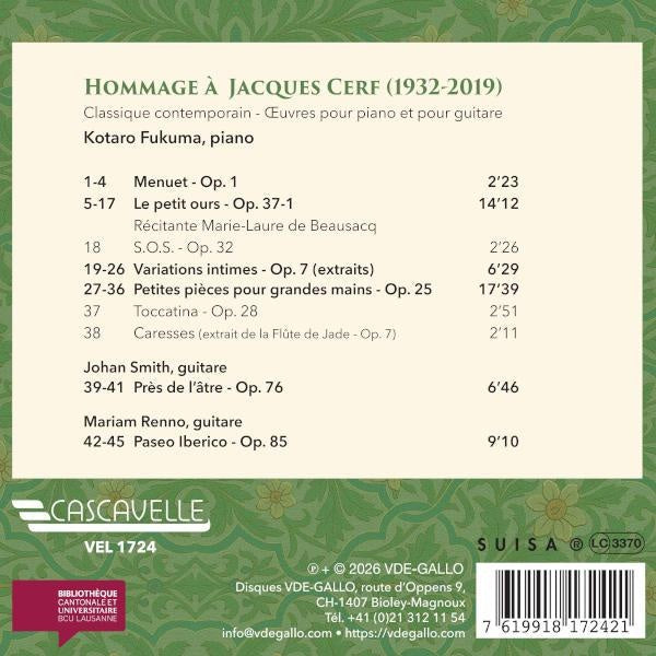 Hommage à Jacques Cerf - Front Cover