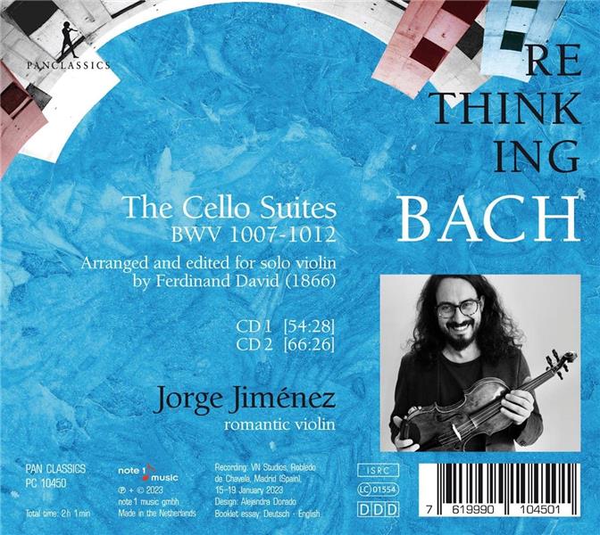 Rethinking Bach, Vol. 2: The Cello Suites (arr. for solo violin) - Front Cover