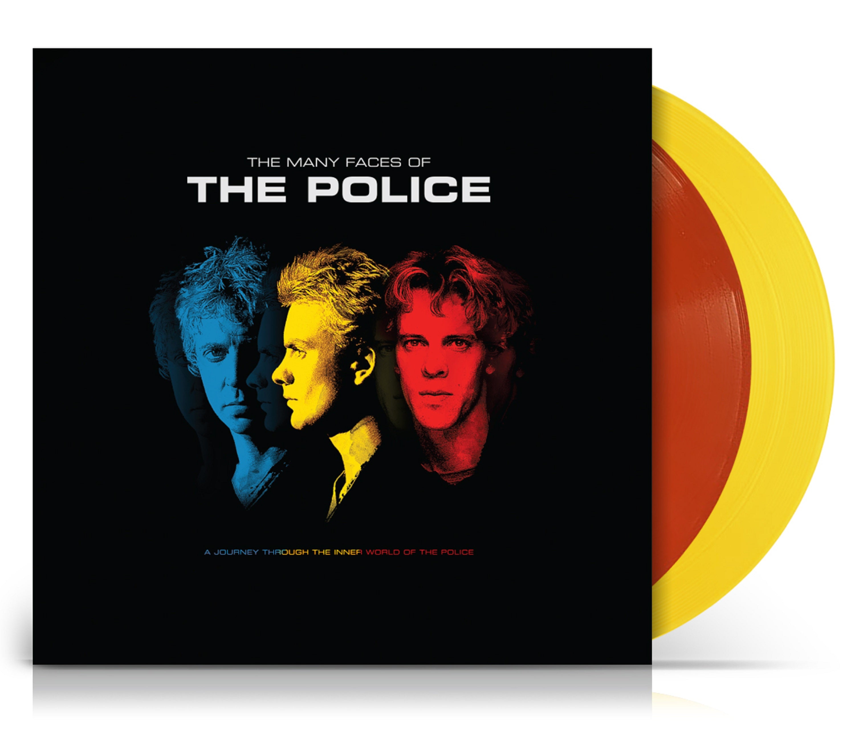 MANY FACES OF THE POLICE/VINYLE JAUNR ET ROUGE TRANSPARENT AUDIOPHILE 180GR - Front Cover