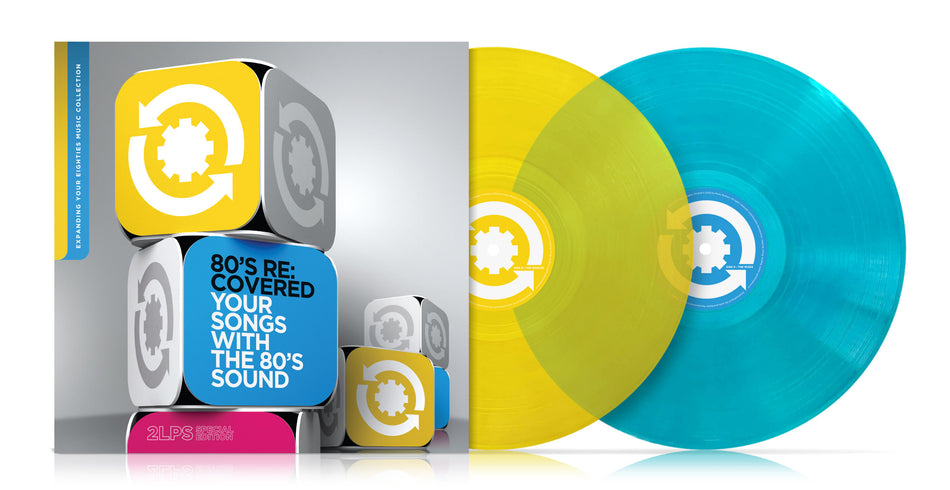 80 S RE COVERED/VINYLE BLEU ET JAUNE/POCHETTE GATEFOLD - Front Cover