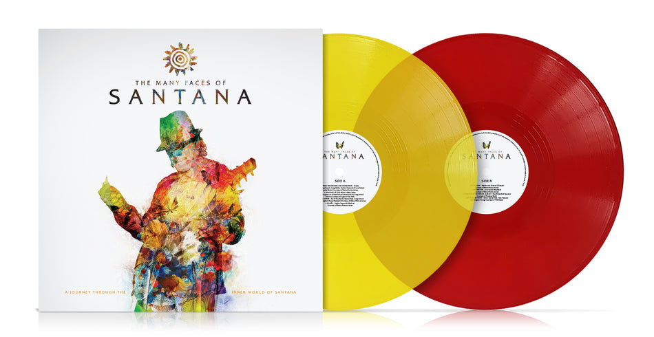 MANY FACES OF SANTANA/VINYLE JAUNE ET ROUGE TRANSPARENT - Front Cover