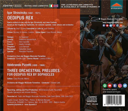 Stravinsky / Pizzetti : Oedipus Rex / 3 Orchestral Preludes For Oedipus Rex - Front Cover