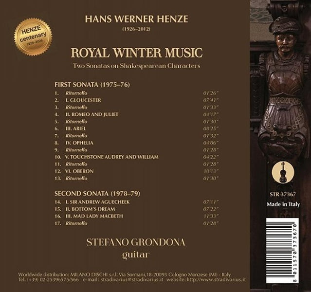 Royal Winter Music / Sonates d'après Shakespeare - Front Cover