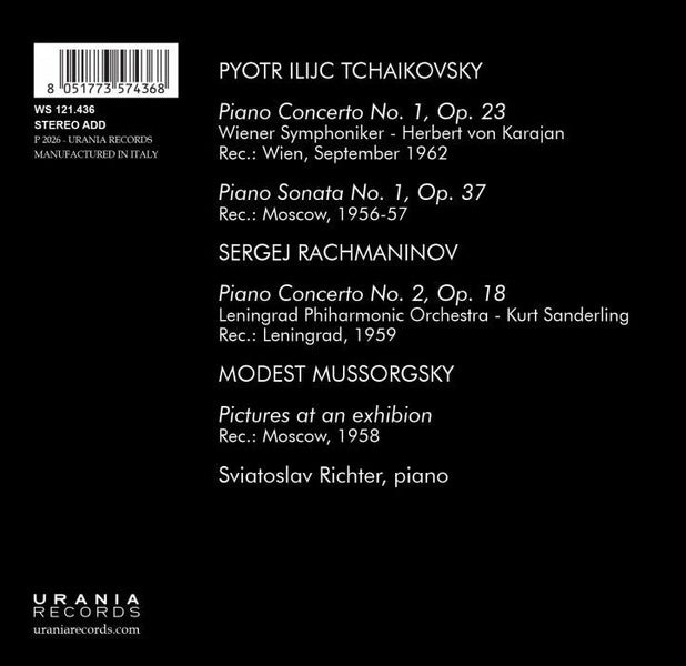 Sviatoslav Richter joue Tchaïkovski, Rachmaninov, Moussorgski - Front Cover