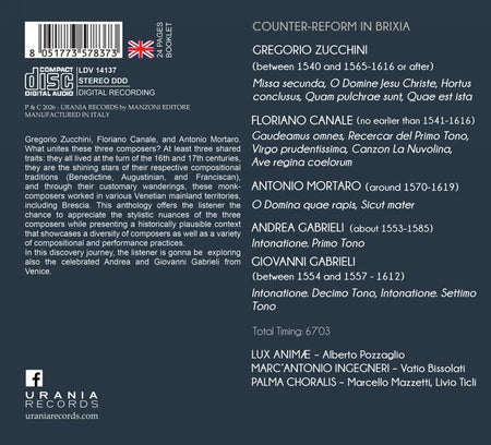 La Contre-Réforme à Brescia / Œuvres sacrées pour voix seules, chœur et orgue - Front Cover
