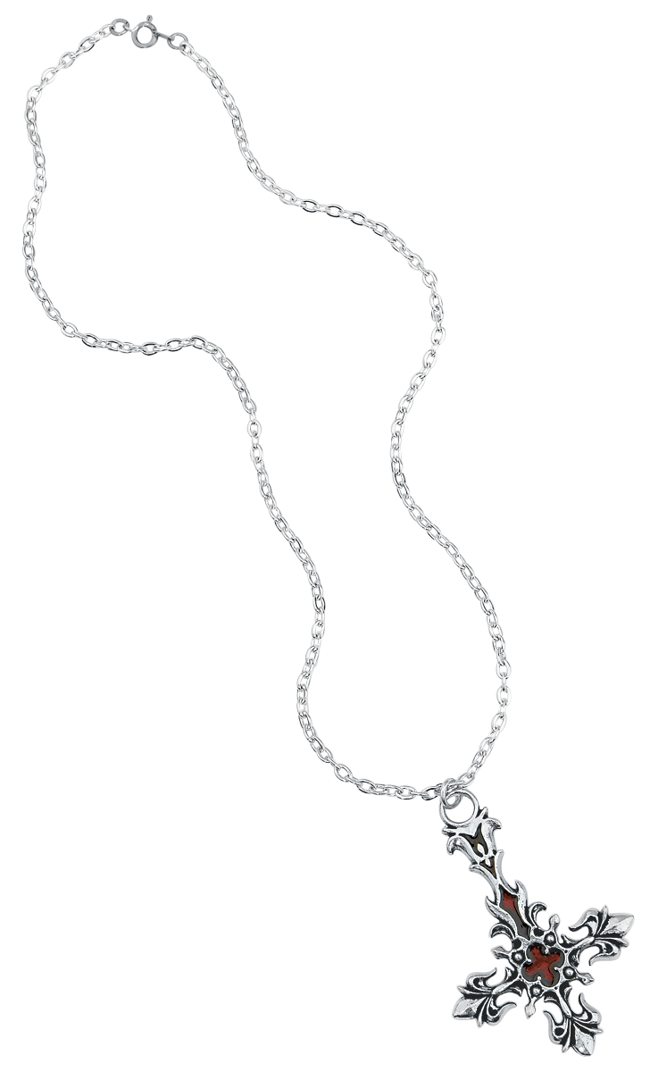 Collier Gothic de Alchemy Gothic - St. Lucifer's - Croix Rouge Sang - pour Unisexe - couleur argent - Alchemy Gothic - View 2