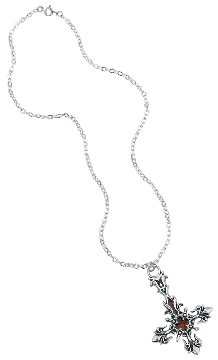 Collier Gothic de Alchemy Gothic - St. Lucifer's - Croix Rouge Sang - pour Unisexe - couleur argent - Alchemy Gothic - View 2