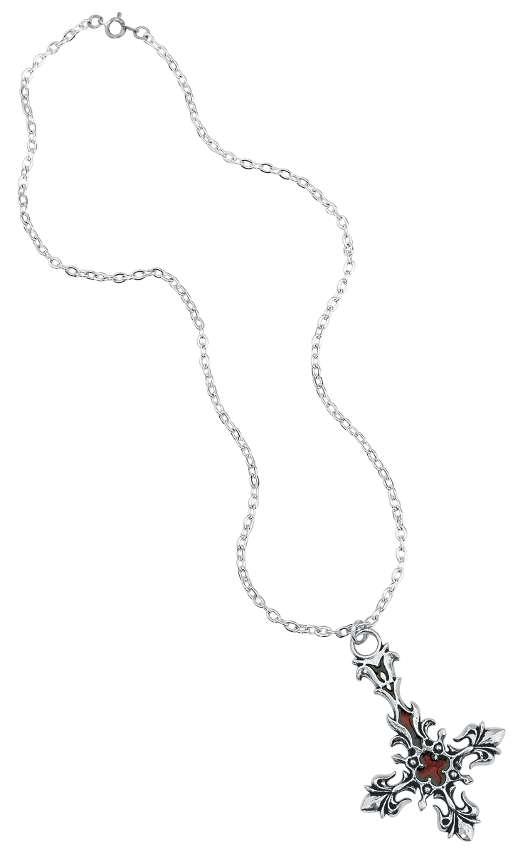 Collier Gothic de Alchemy Gothic - St. Lucifer's - Croix Rouge Sang - pour Unisexe - couleur argent - Alchemy Gothic - View 2