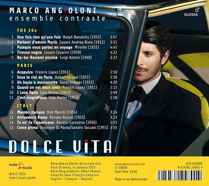 Italian and French Songs 1932 - 1956 - Front Cover