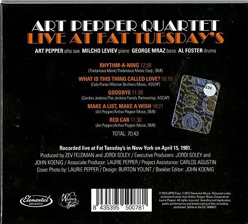 Live At Fat Tuesday's - Front Cover