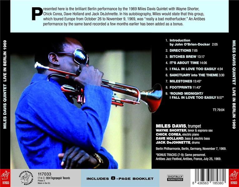 Quintet Live In Berlin 1969 - Front Cover