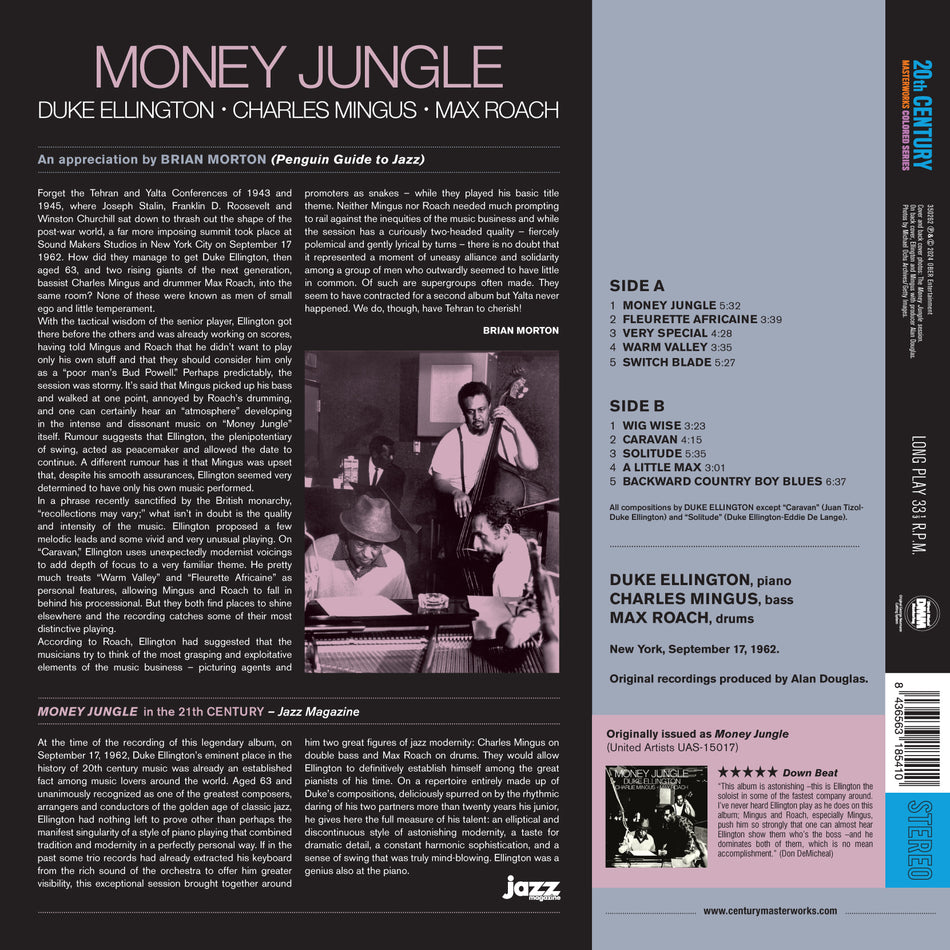 CHARLES MINGUS/MAX ROACH - MONEY JUNGLE (COLORED VINYL) - Back Cover