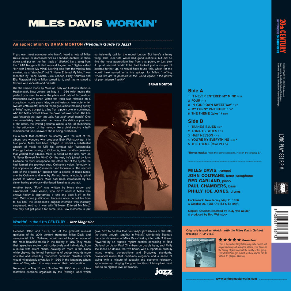 WORKIN' (COLORED VINYL) - Back Cover