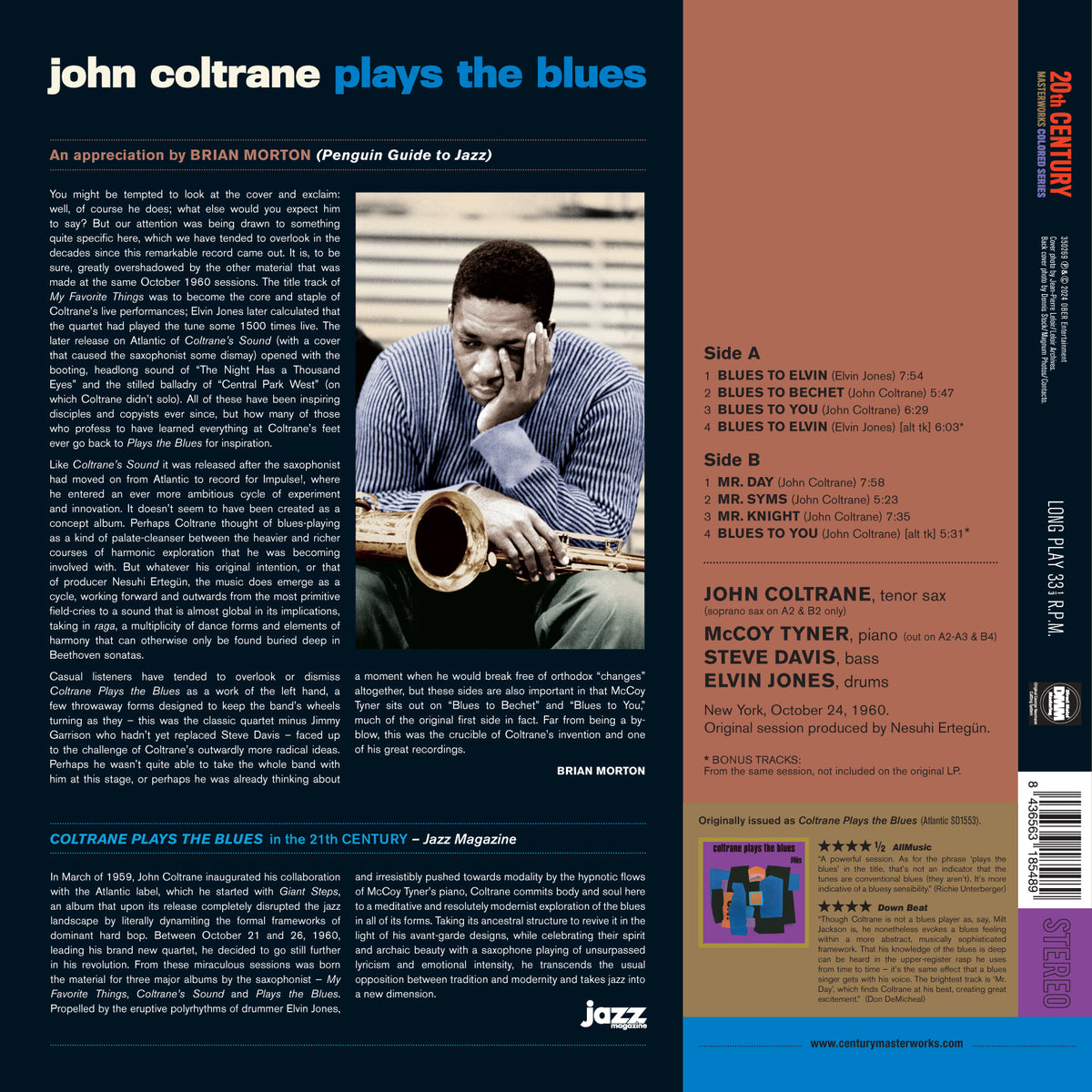 PLAYS THE BLUES (COLORED VINYL) - Back Cover