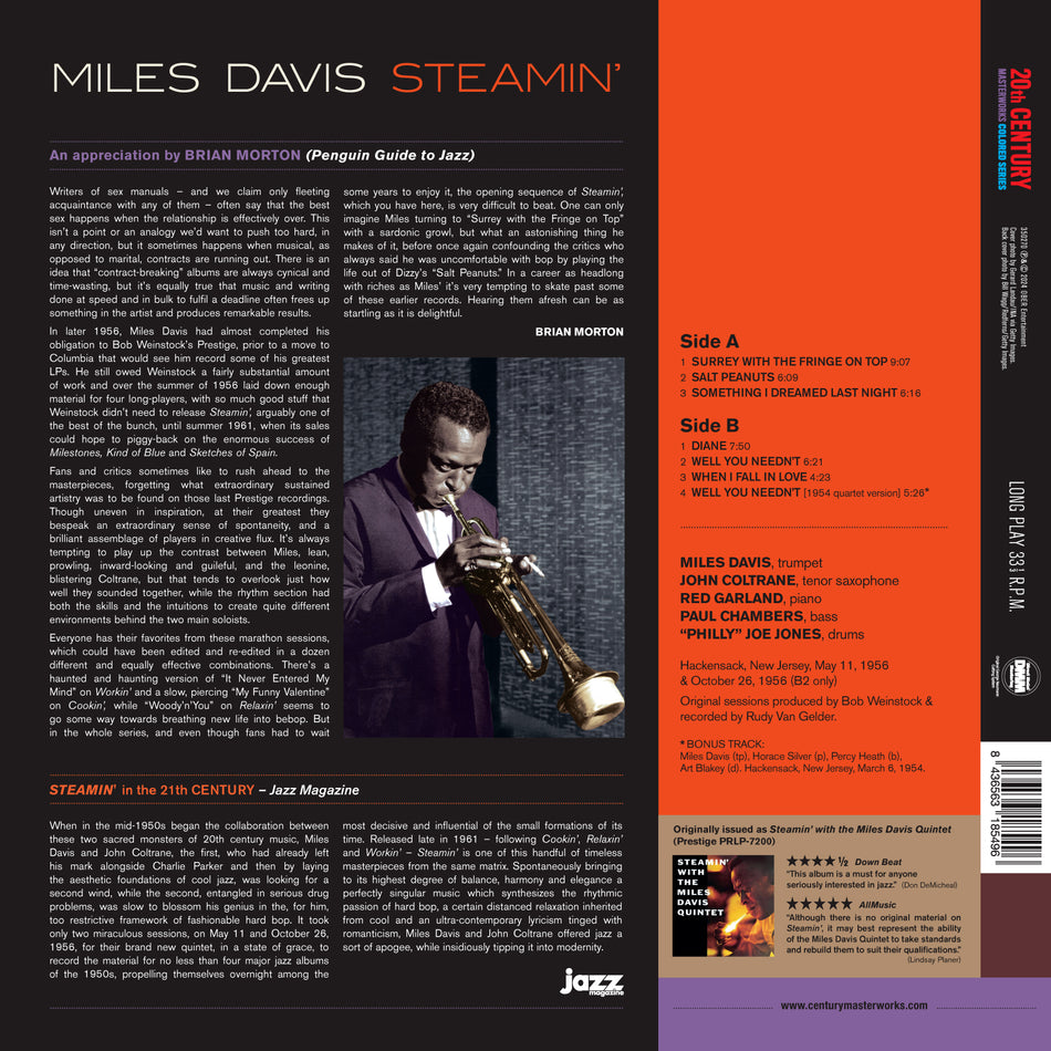 STEAMIN' (COLORED VINYL) - Back Cover