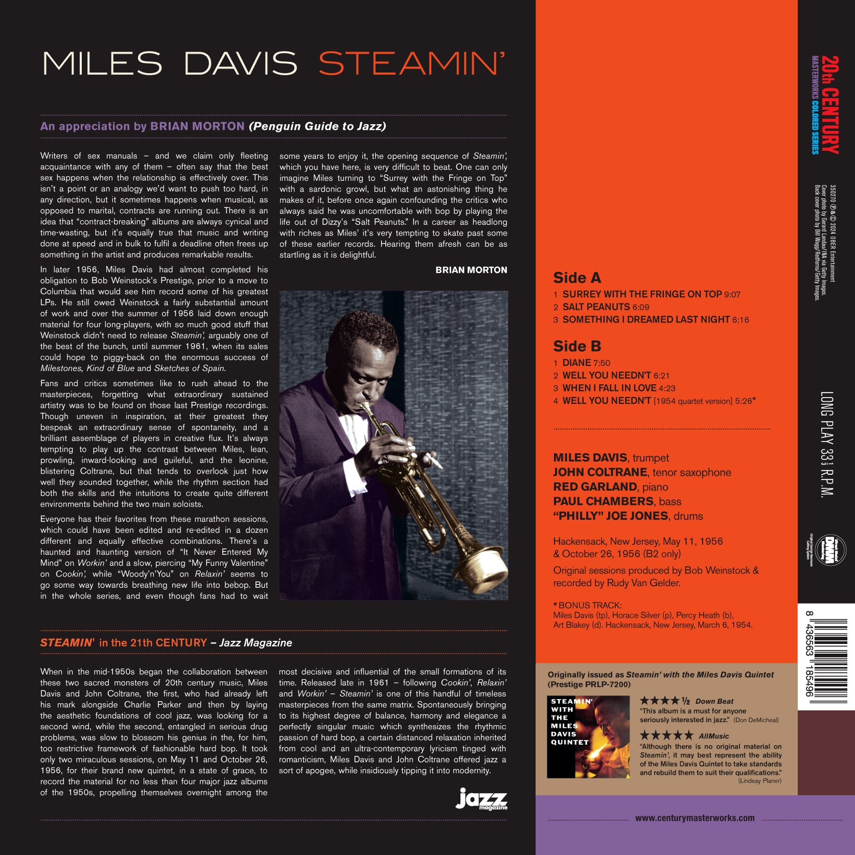 STEAMIN' (COLORED VINYL) - Back Cover