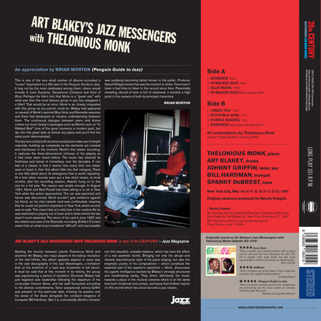 ART BLAKEY´SJAZZ MESSENGERS WITH THELONIOUS MONK (COLORED VINYL) - Back Cover