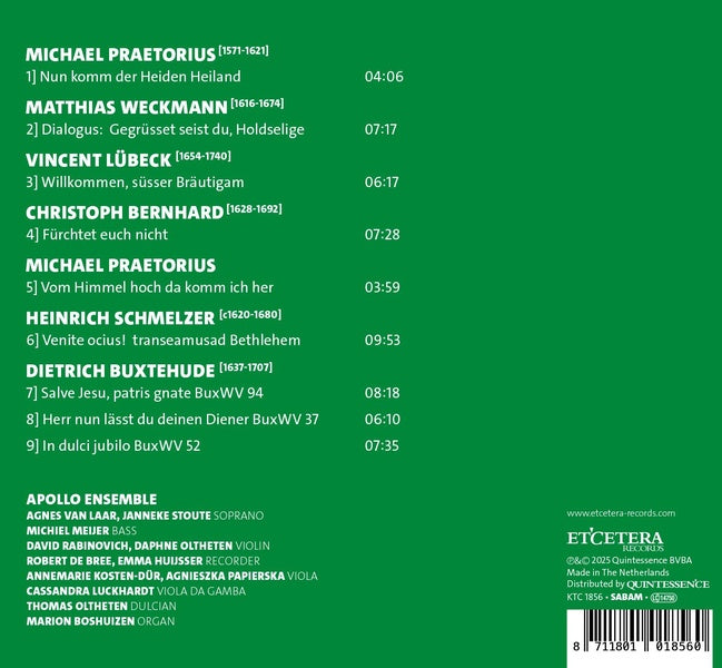 Weihnachten In The 17th Century : German Christmas Music - Front Cover