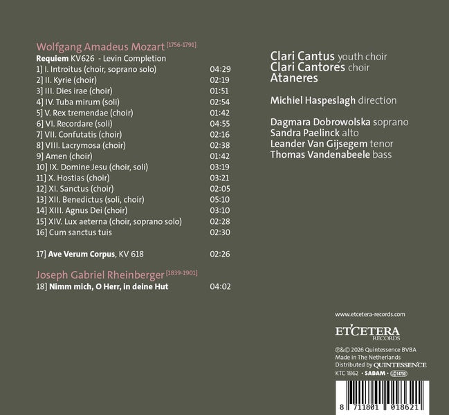 Requiem Completed By Robert Levin / Ave Verum Corpus - Front Cover