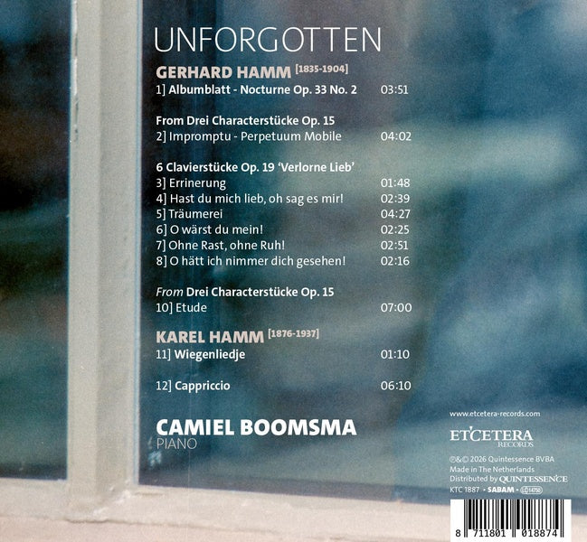 Unforgotten, œuvres pour piano - Front Cover