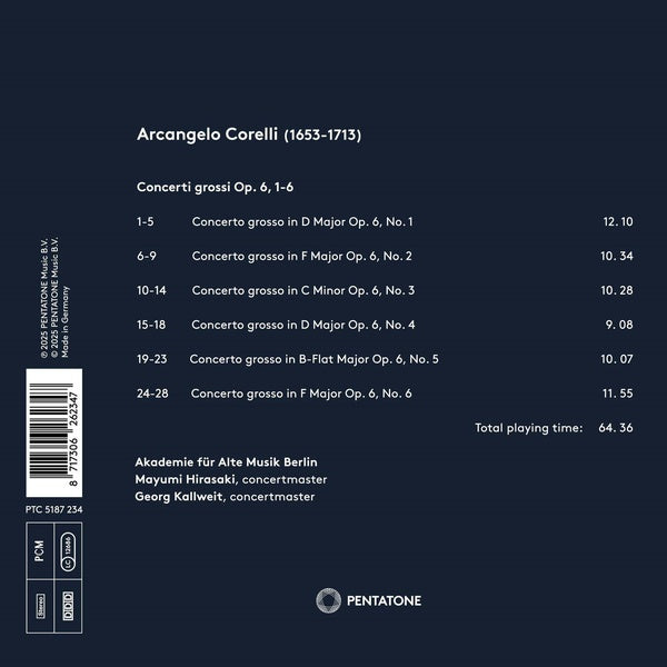 Corelli : Concerti Grossi Opus 6, 1-6 - Front Cover
