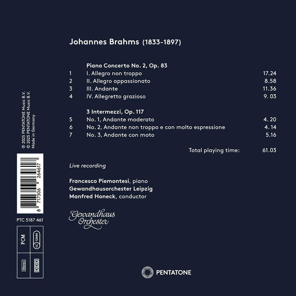 Concerto pour piano Numéro 2 - 3 Intermezzi, Opus 117 - Front Cover