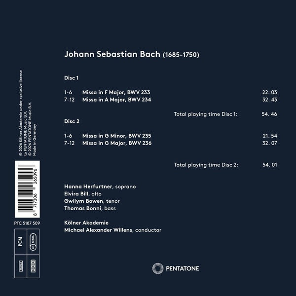 Lutheran Masses BWV 233-236 - Front Cover