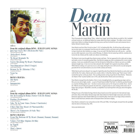 DINO -ITALIAN LOVE SONGS - Back Cover