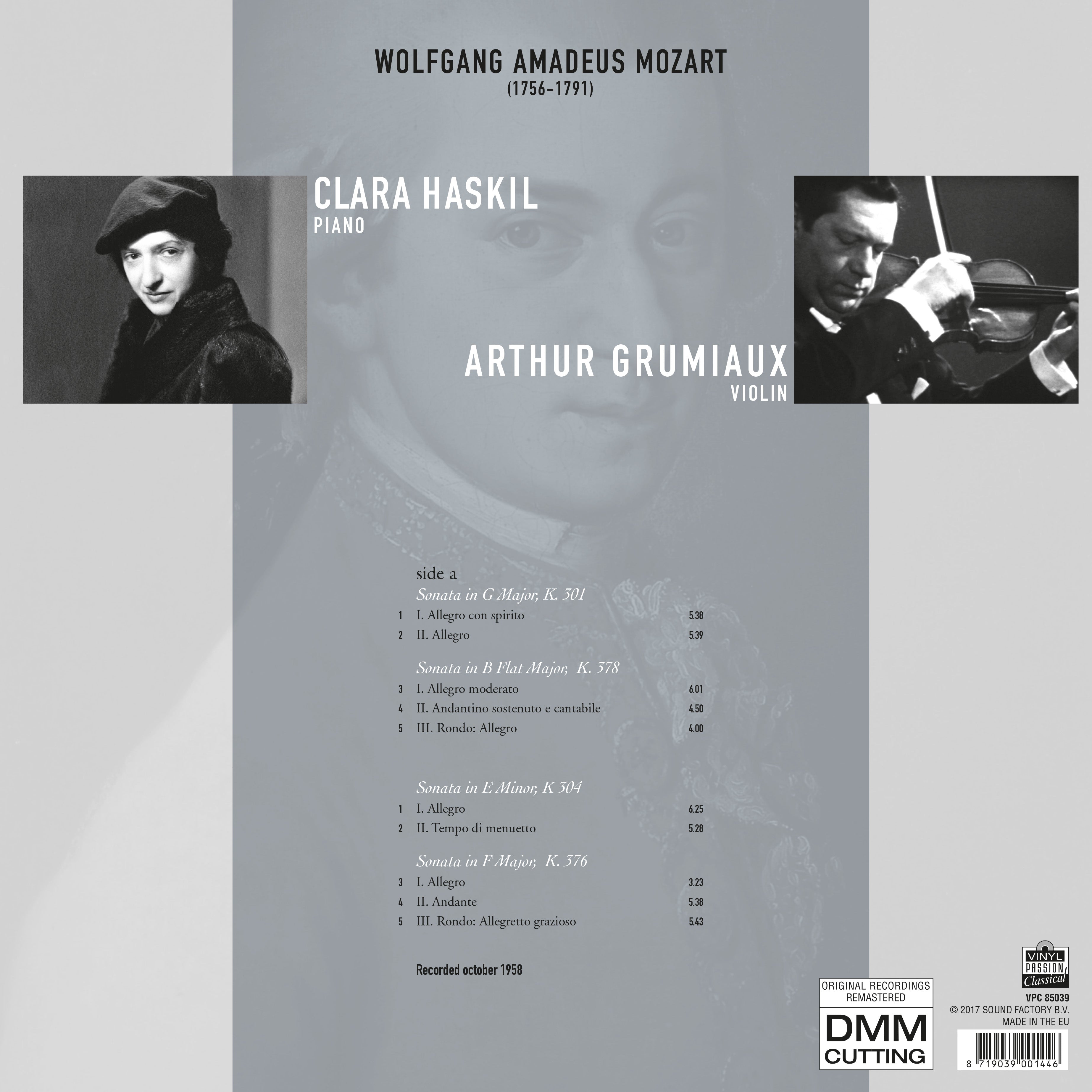 SONATAS FOR PIANO &.. - Back Cover