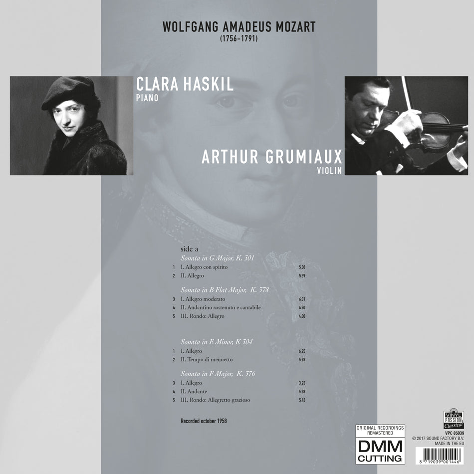 SONATAS FOR PIANO &.. - Back Cover