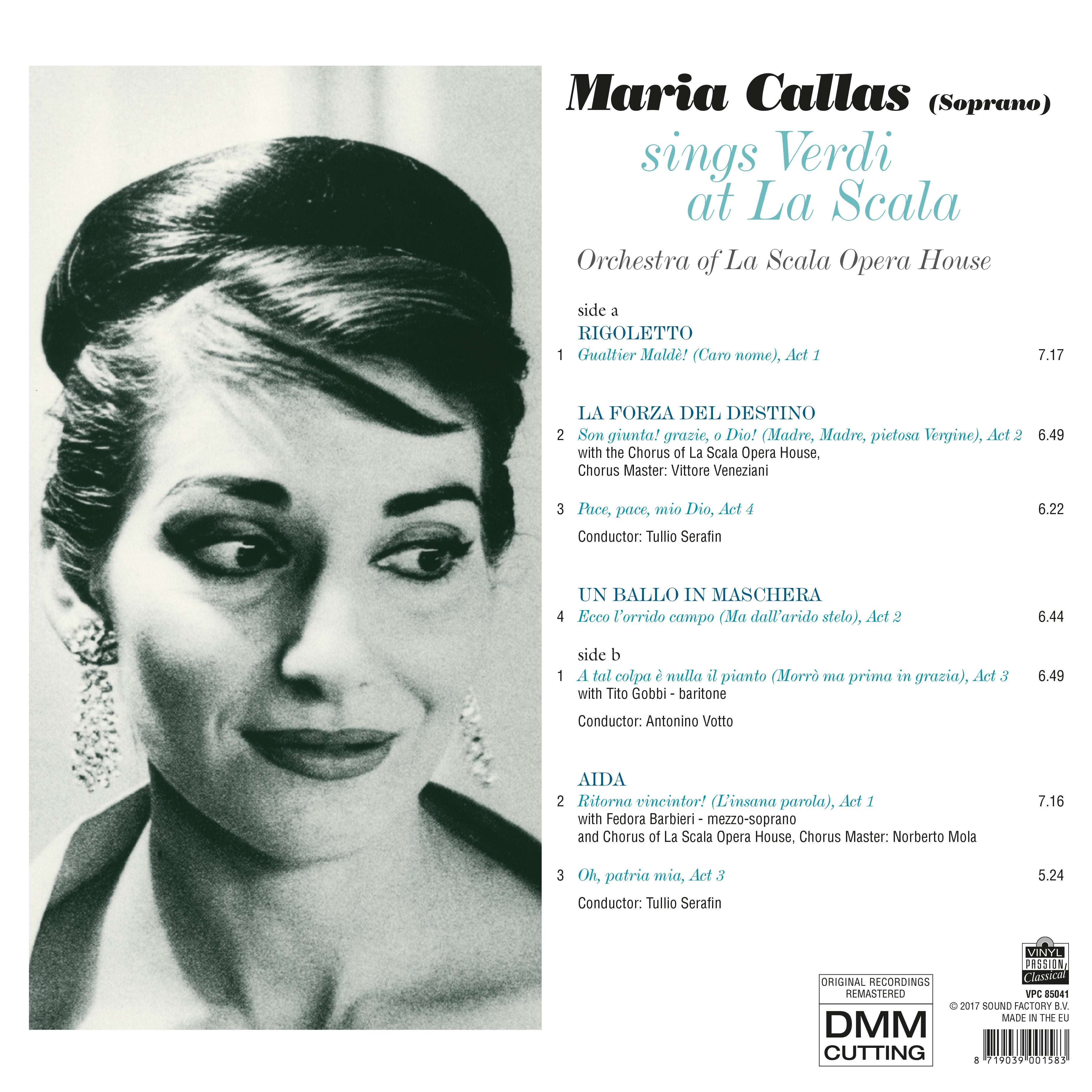 SINGS VERDI AT LA SCALA - Back Cover