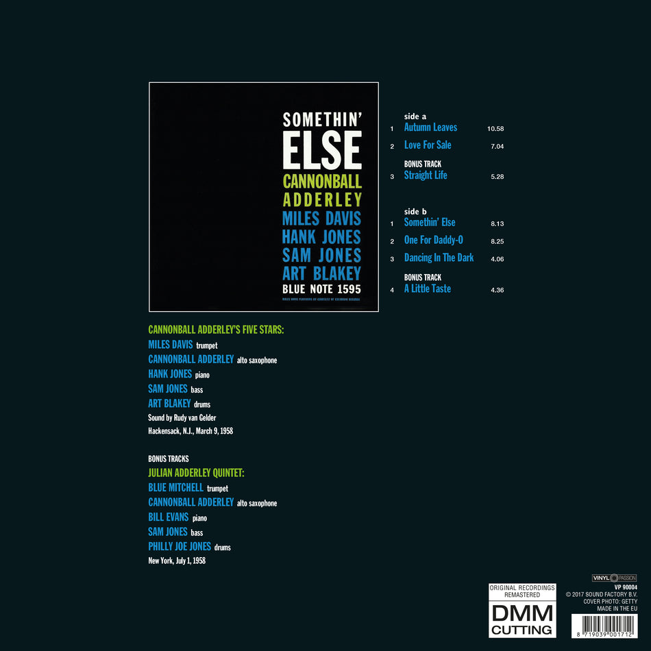 SOMETHIN' ELSE - Back Cover