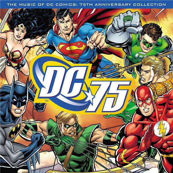 The Music Of DC Comics : 75th Anniversary Collection Édition Limitée et Numérotée Vinyle Bleu Translucide - Front Cover