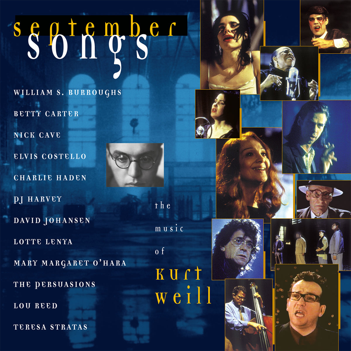SEPTEMBER SONGS/THE MUSIC OF KURT WEILL/VINYLE BLEU AUDIOPHILE 180GR/AVEC E COSTELLO/N CAVE/PJ HARVEY/L REED - Front Cover