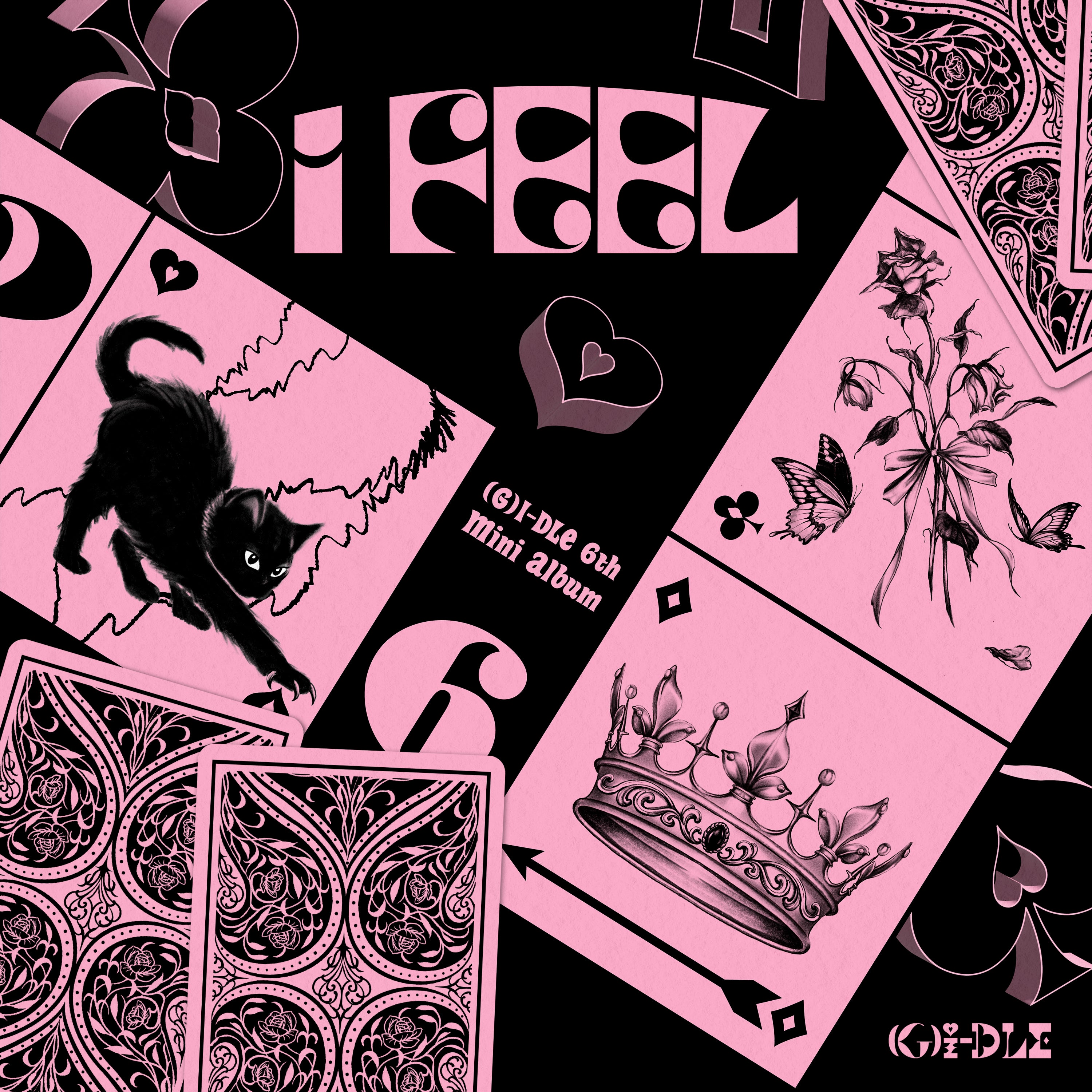 6TH MINI ALBUM - I FEEL - BUTTERFLY - CAT - QUEEN VER - Front Cover