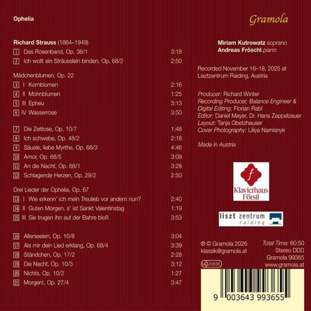 Ophelia / Lieder - Front Cover