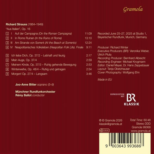 Aus Italien - Lieder pour soprano et orchestre - Front Cover
