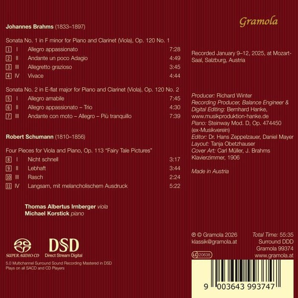 Sonates pour alto et piano Numéro 1 et 2 / Marchenbilder - Front Cover