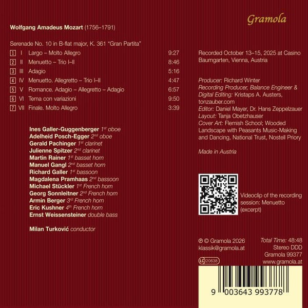 Gran Partita K 361 - Front Cover