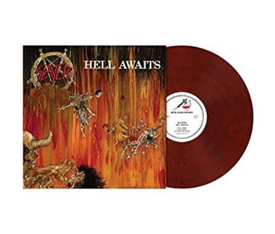 Hell Awaits Vinyle Rouge Marbré - Front Cover