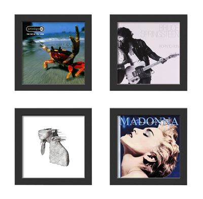 Lot de 4 Cadres noirs pour disques vinyles à ouverture frontale Show and Listen - Front Cover