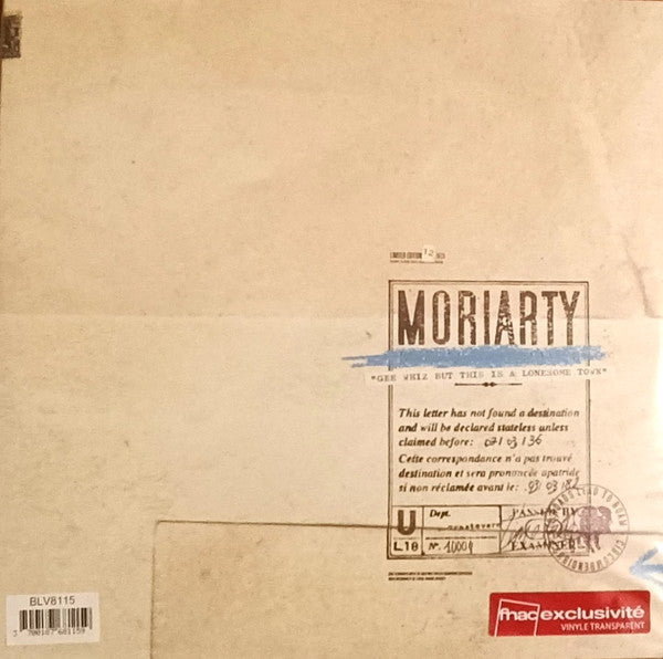 Gee Whiz But This Is A Lonesome Town Exclusivité Fnac Vinyle Transparent - Front Cover